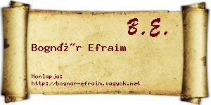 Bognár Efraim névjegykártya